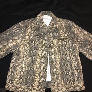 Men’s Denim Jacket with Snake Skin Design
